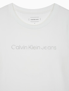 Buy 여성 인스티튜셔널 로고 스트레이트핏 긴팔 티셔츠 in color BRIGHT WHITE