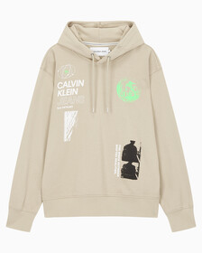 Buy 남성 퓨처 페이드 멀티 그래픽 후디 in color BEIGE