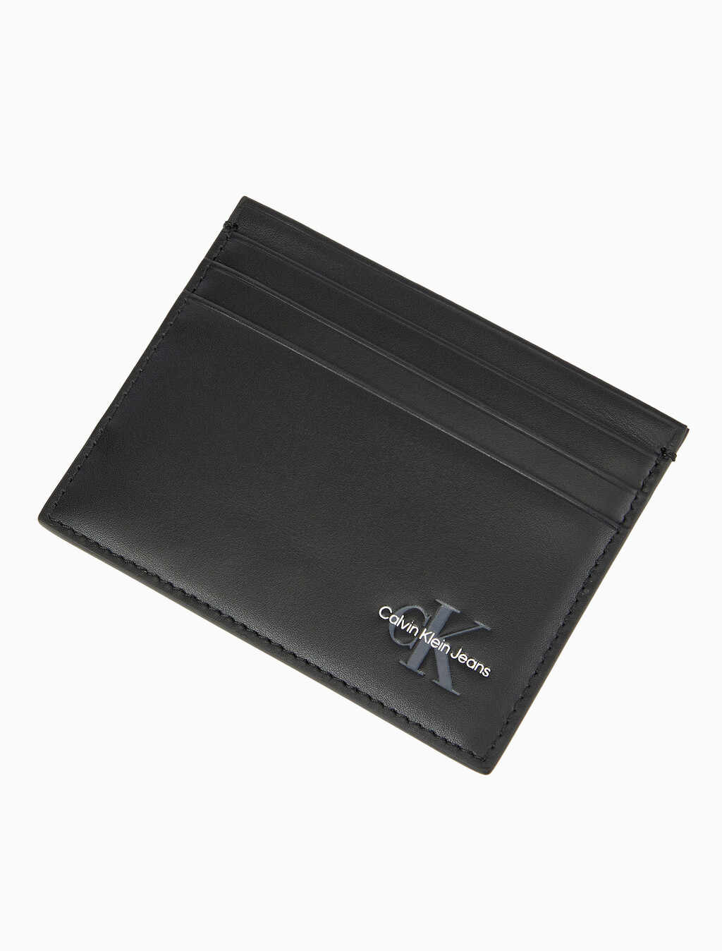 Buy 남성 CKJ 모노그램 소프트 레더 카드지갑 in color BLACK