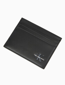 Buy 남성 CKJ 모노그램 소프트 레더 카드지갑 in color BLACK