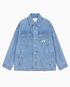 Buy 남성 박시 루즈핏 라이트블루 데님 셔츠 in color 028A CHALKY BLU