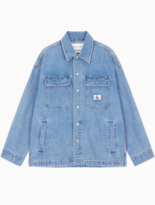 Buy 남성 박시 루즈핏 라이트블루 데님 셔츠 in color CHALKY BLUE
