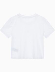 Buy 여성 슬림핏 베이비 크롭 반팔 티셔츠 in color BRIGHT WHITE
