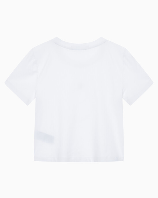 여성 슬림핏 베이비 크롭 반팔 티셔츠