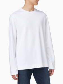 Buy 남성 클래식 핏 럭스 코튼 인터락 긴팔 티셔츠 in color BRIGHT WHITE