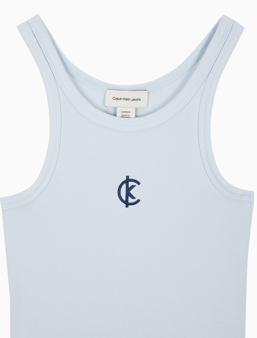 Buy 여성 코튼 컨투어 립 CK 탱크 in color LIGHT BLUE