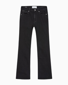 Buy 여성 하이라이즈 부츠핏 기모 블랙 데님 in color WASHED BLACK LOGO LACE