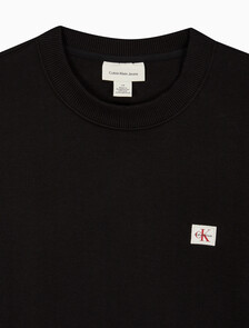 Buy 남성 프렌치테리 뱃지 크루넥 스웻셔츠 in color BLACK