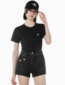 Buy 여성 슬림핏 2PK 반팔 티셔츠 in color CK BLACK