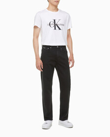 Buy 남성 블랙 90s 스트레이트핏 데님 in color WASHED BLACK LOGO LACE