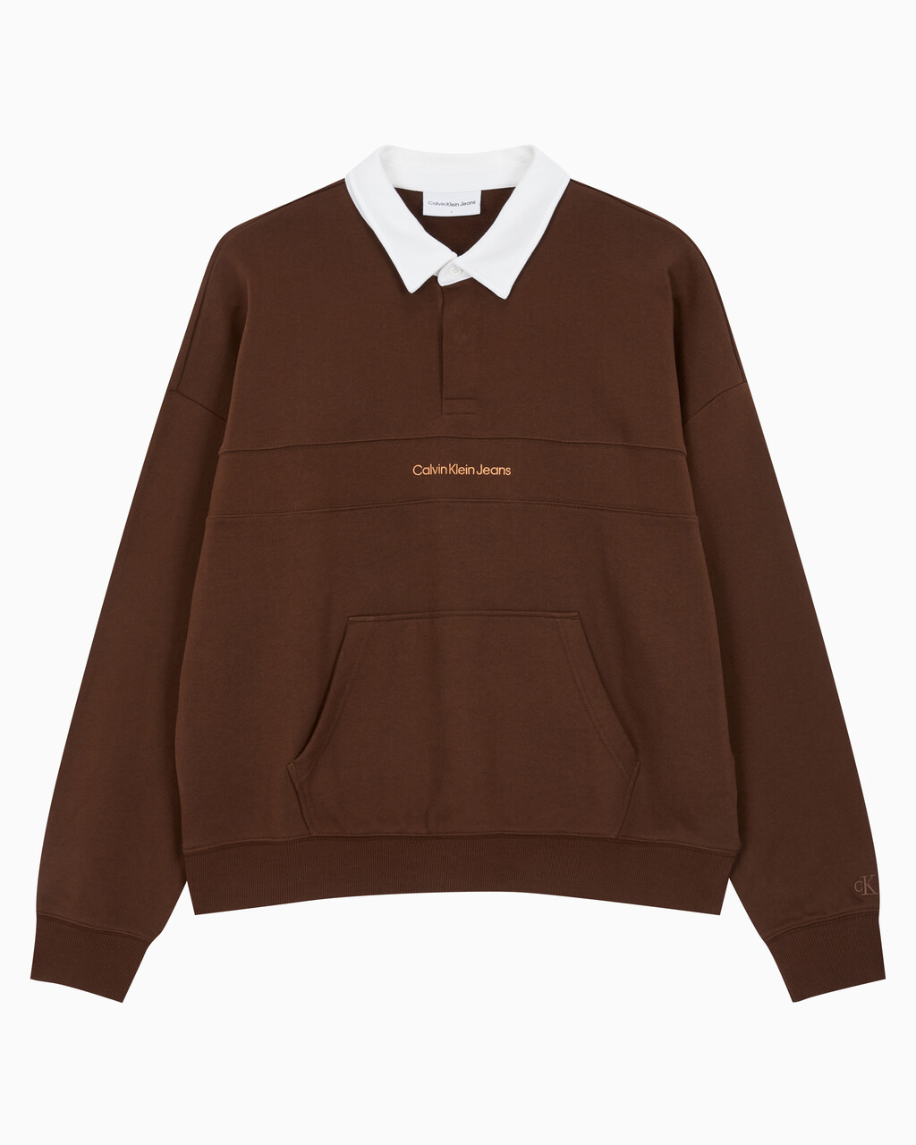 Buy 남성 롱슬리브 럭비 탑 in color DARK BROWN