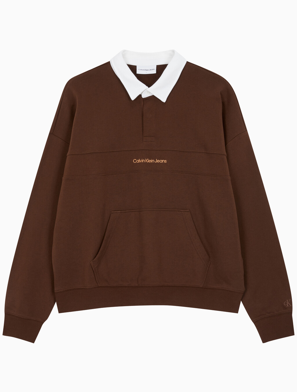 Buy 남성 롱슬리브 럭비 탑 in color DARK BROWN