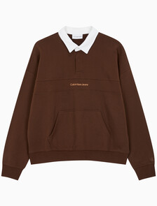 Buy 남성 롱슬리브 럭비 탑 in color DARK BROWN