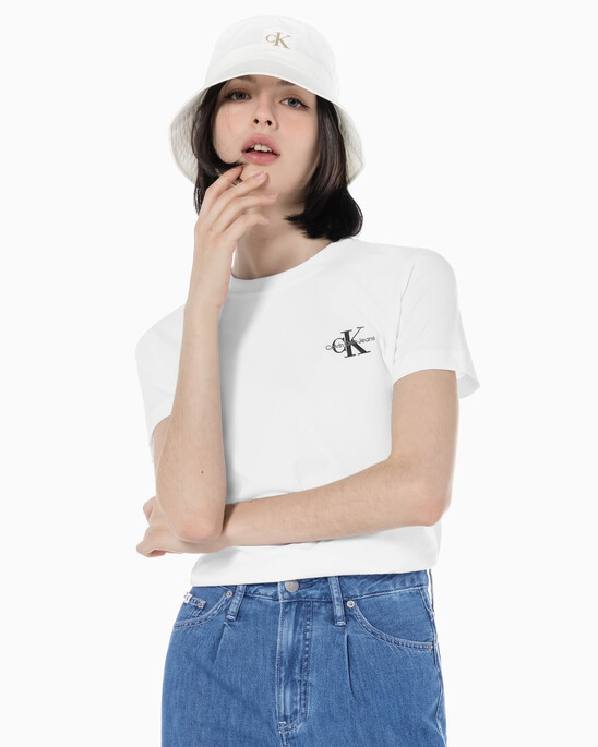 여성 레귤러핏 스몰 모노그램 로고 반팔 티셔츠 