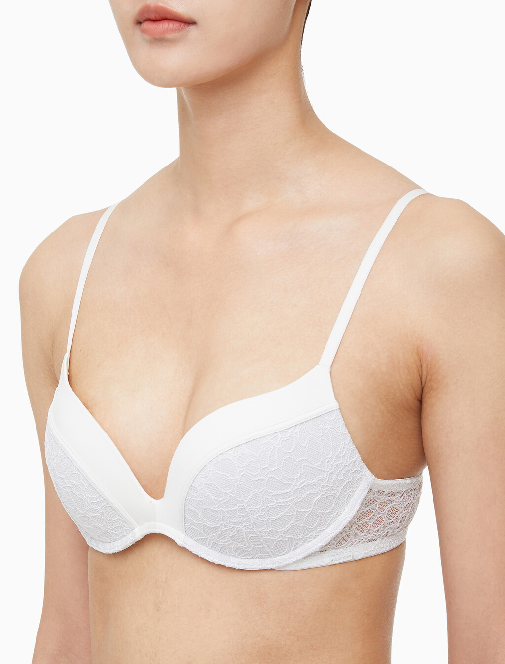 Buy 여성 CK 블랙 그래픽 레이스 AF 푸쉬업 브라 in color VAPOROUS GRAY