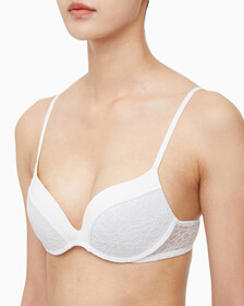 Buy 여성 CK 블랙 그래픽 레이스 AF 푸쉬업 브라 in color VAPOROUS GRAY