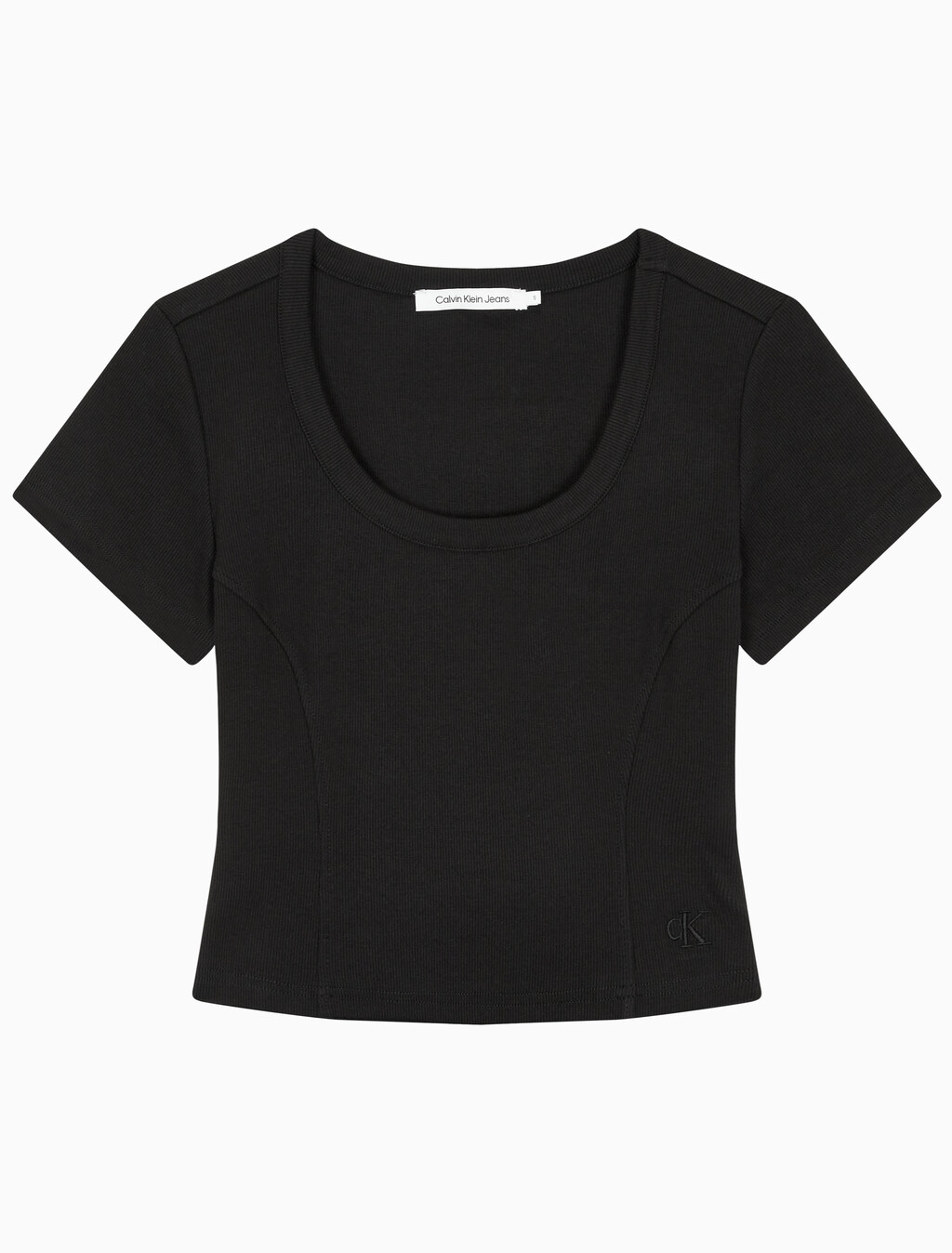 Buy 여성 립 오픈 백 크롭 탑 in color CK BLACK