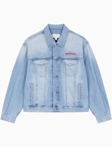 Buy 남성 90's 릴렉스핏 라이트블루 자수 데님 자켓 in color REFLECTION BLUE