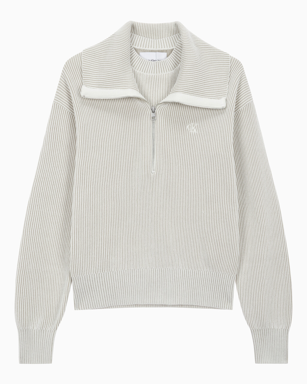 Buy 여성 하프집업 와이드 카라 스웨터 in color WHITE
