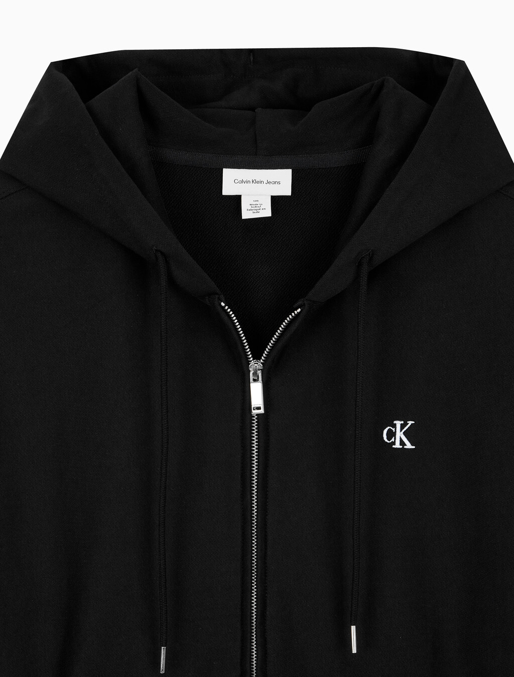 Buy 남성 프리미엄 테리 아카이브 후드 집업 in color BLACK