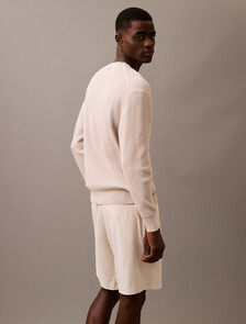 Buy 남성 레귤러핏 코튼 크루넥 풀오버 스웨터 in color BEIGE