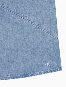 Buy 여성 린넨 라이트블루 데님 탱크 탑 in color AARON INDIGO