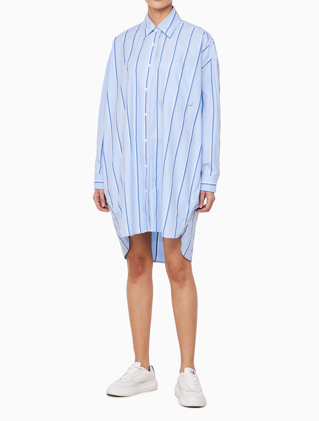 Buy 여성 스트라이프 셔츠 드레스 in color CHAMBRAY BLUE