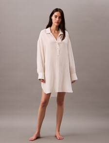 Buy 여성 우븐 비스코스 드레스 in color TEXTURED STRIPE PELICAN