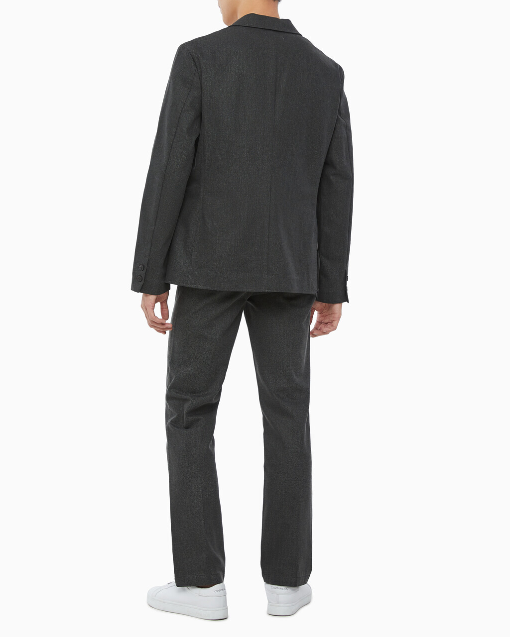 Buy 남성 롱슬리브 언라인드 스트럭쳐 블레이저 in color CHARCOAL