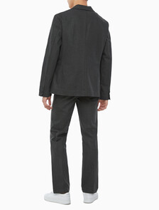 Buy 남성 롱슬리브 언라인드 스트럭쳐 블레이저 in color CHARCOAL