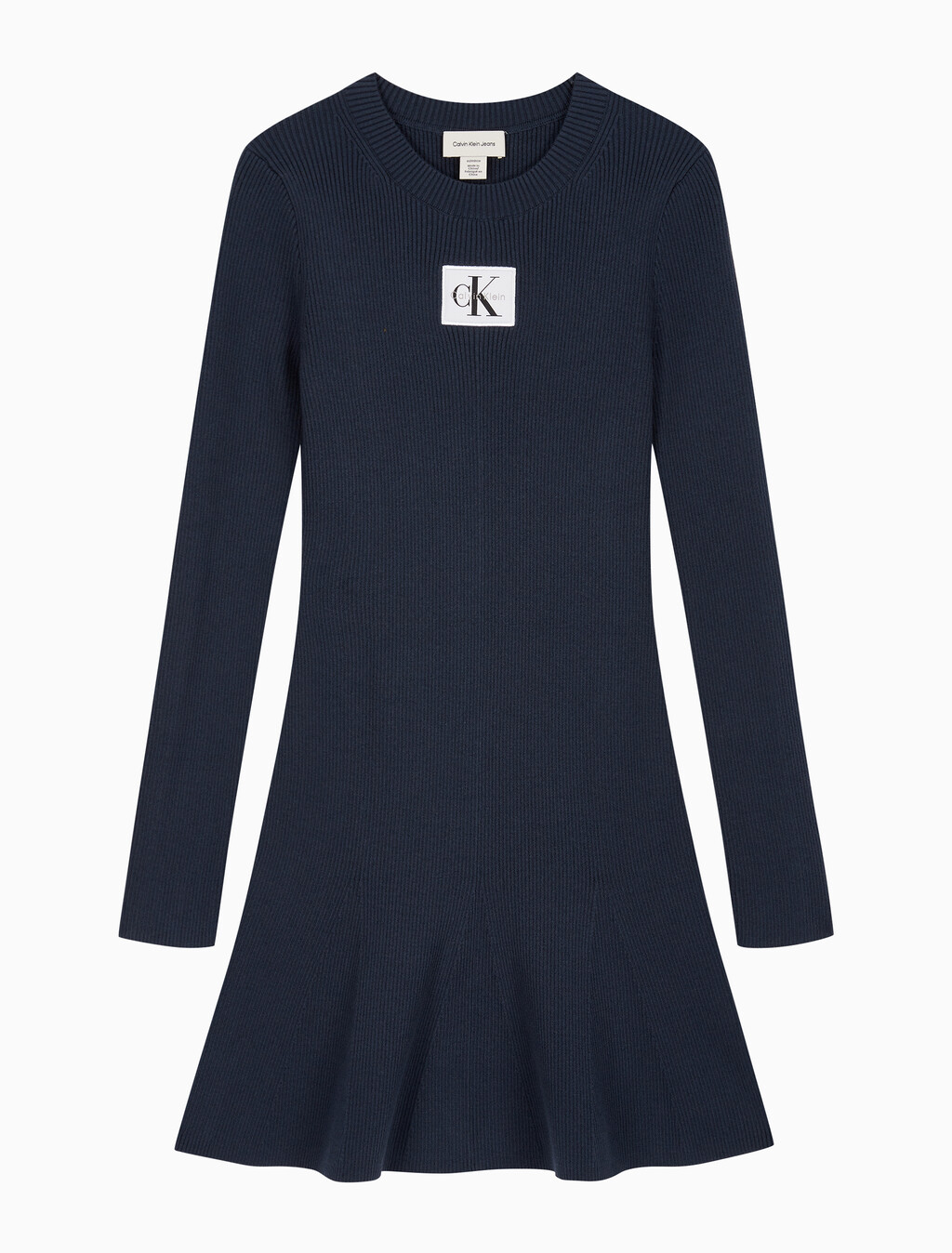 Buy 여성 L/S 핏 앤 플레어 미디 드레스 in color Navy