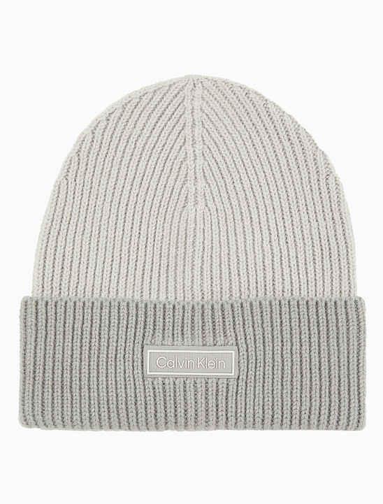 남녀공용  투톤 컬러 로고 패치 비니