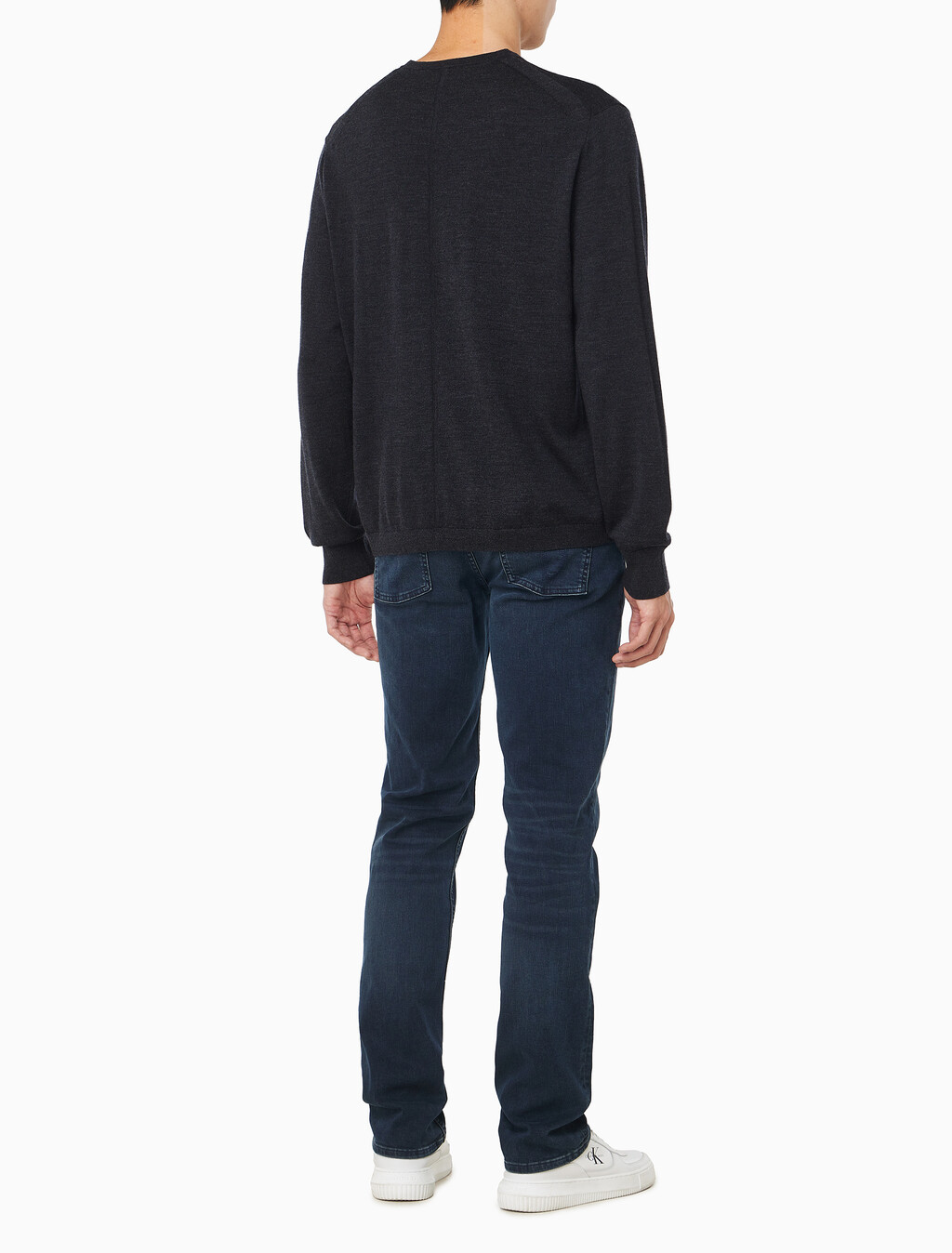 Buy 남성 메리노 울 크루넥 스웨터 in color CHARCOAL HEATHER