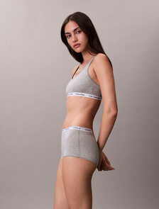 Buy 여성 모던로고 미드라이즈 보이쇼츠 in color GREY HEATHER