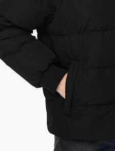 Buy 남성 셔닐 스탠드 카라 다운 푸퍼 자켓 in color BLACK