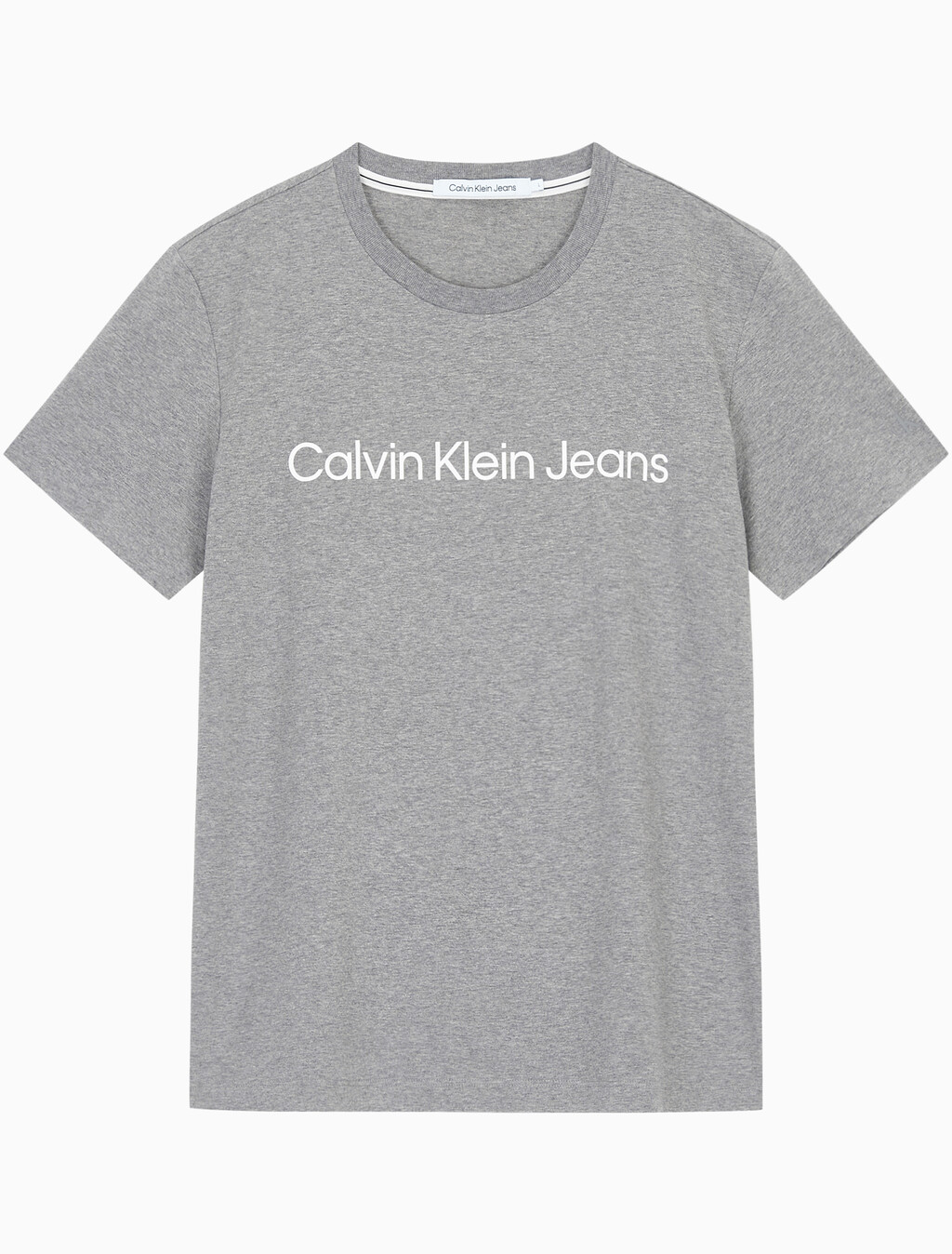 Buy 남성 레귤러핏 인스티튜셔널 로고 스트레치 반팔 티셔츠  in color MID GREY HEATHER