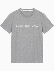 Buy 남성 레귤러핏 인스티튜셔널 로고 스트레치 반팔 티셔츠  in color MID GREY HEATHER