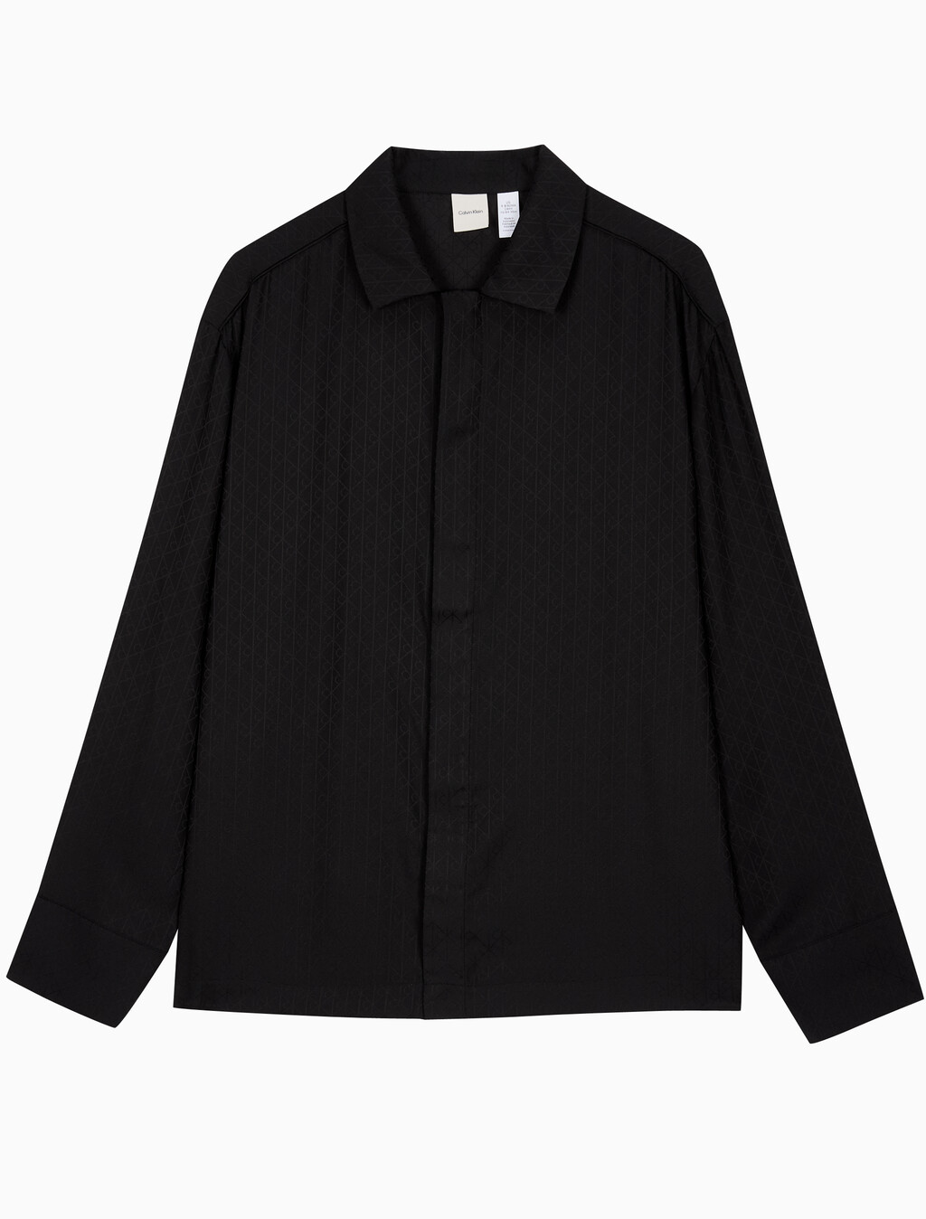 Buy 남성 새틴 슬립 롱 슬리브 버튼 다운 in color Black