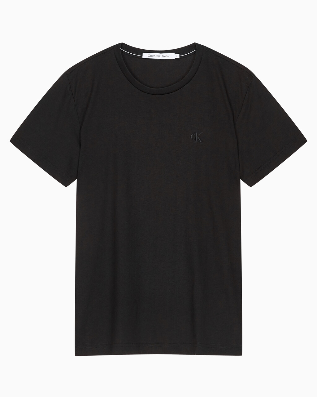 Buy 남성 레귤러핏 솔리드 CK 로고 반팔 티셔츠 in color CK BLACK