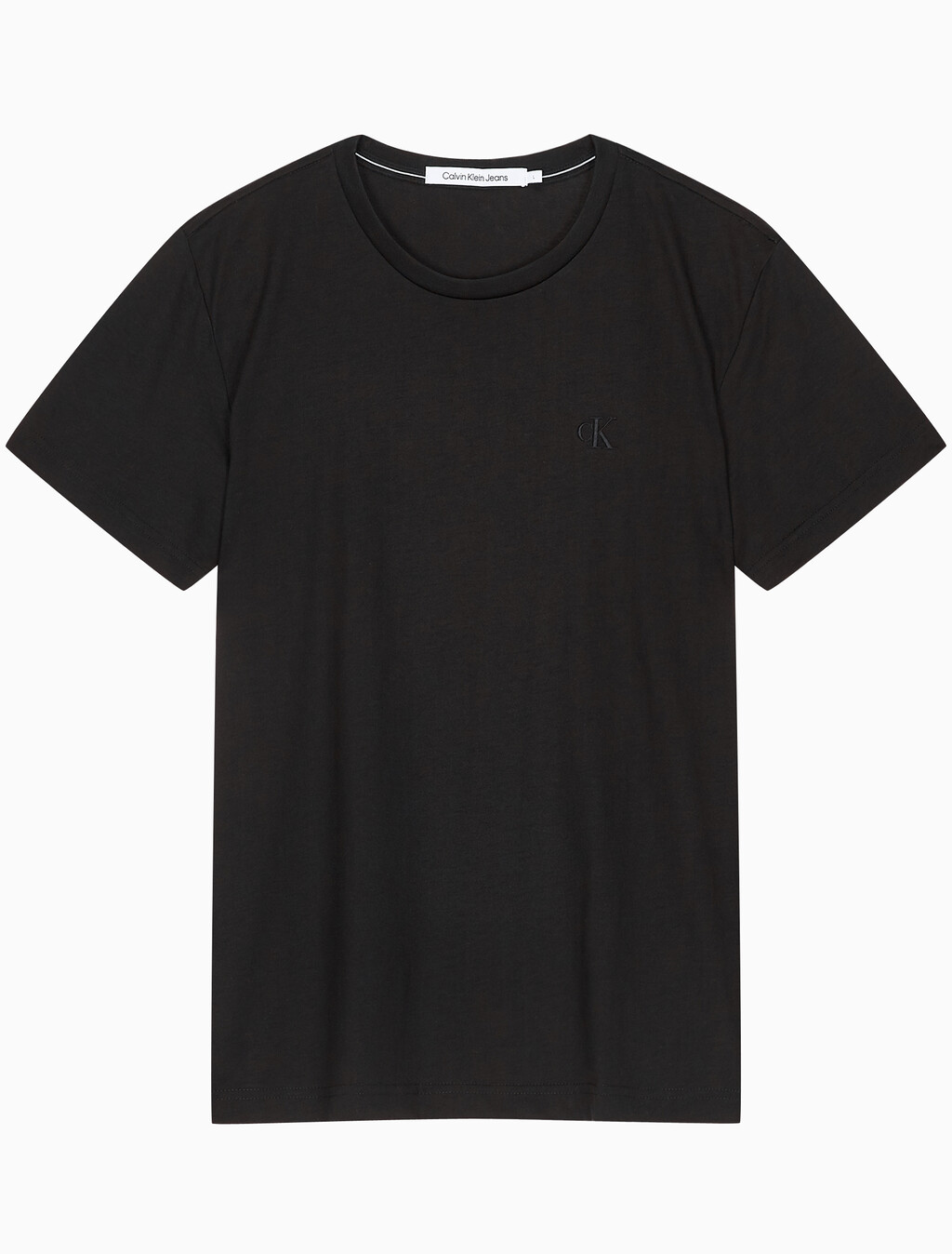 Buy 남성 레귤러핏 솔리드 CK 로고 반팔 티셔츠 in color CK BLACK