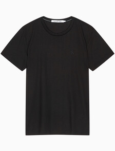 Buy 남성 레귤러핏 솔리드 CK 로고 반팔 티셔츠 in color CK BLACK