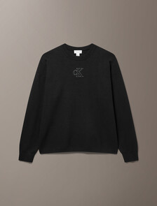 Buy 남성 테크 니트 크루넥 스웨터 in color BLACK