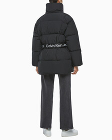 Buy 여성 벨트 롱 푸퍼 in color CK BLACK