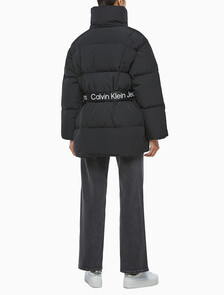Buy 여성 벨트 롱 푸퍼 in color CK BLACK