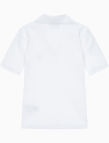 Buy 여성 슬림핏 립 브이넥 폴로 티셔츠 in color BRIGHT WHITE