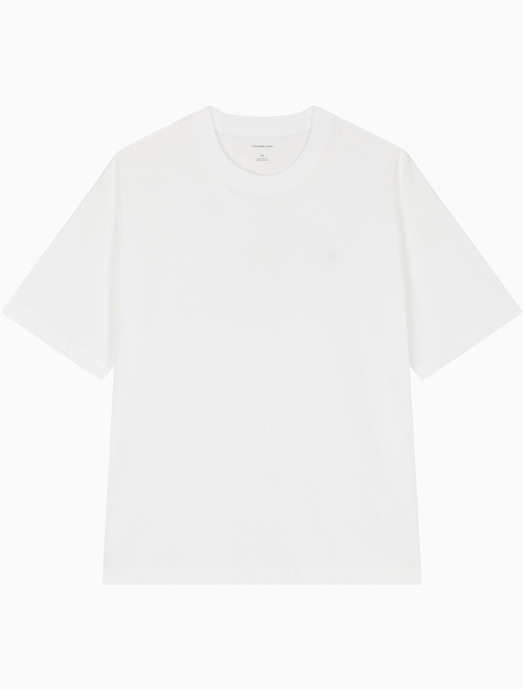 Buy 남성 오버핏 엠보스 모노그램 로고 반팔 티셔츠 in color BRILLIANT WHITE