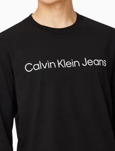 Buy 남성 릴렉스핏 인스티튜셔널 로고 긴팔 티셔츠 in color CK BLACK
