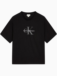 Buy 남성 레귤러핏 히어로 모노그램 로고 반팔 티셔츠 in color BLACK