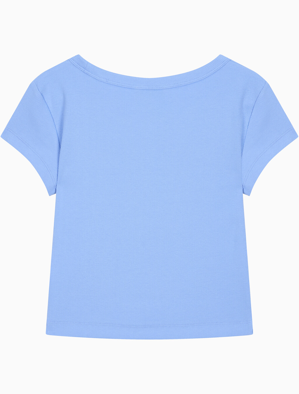 Buy 여성 우븐라벨 베이비립 티 in color Deep Indigo Blue