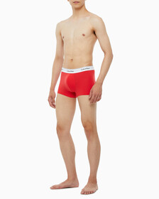 Buy 남성 모던 코튼 3PK 트렁크 in color GREY/DEEP BROWN/RED